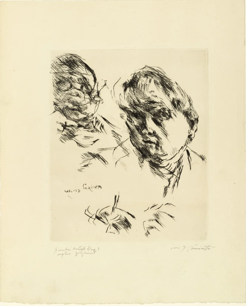 Self-Portrait with Thomas (Selbstbildnis mit Thomas) by Lovis Corinth, print, 1924