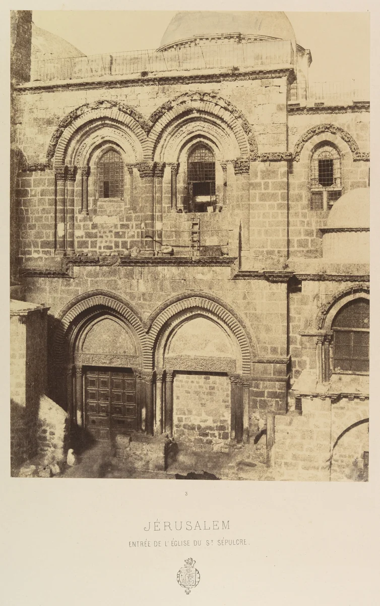 Jérusalem. Entrée de l'Église du St. Sépulcre by Louis de Clercq, photograph, 1860