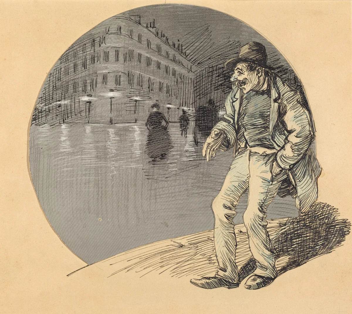 In Love (Amoureux) by Théophile Alexandre Steinlen, drawing, 1888