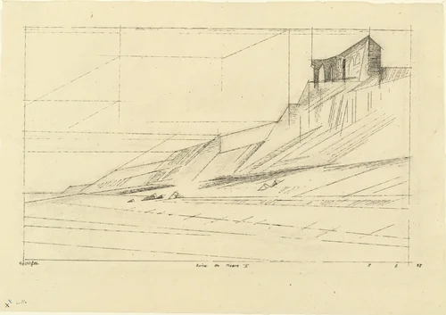 Ruin by the Sea V (Ruine am Meere V) by Lyonel Feininger, drawing, 1928
