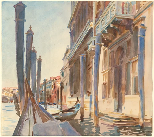Gondola Moorings on the Grand Canal by John Singer Sargent, drawing, 1904-1907
