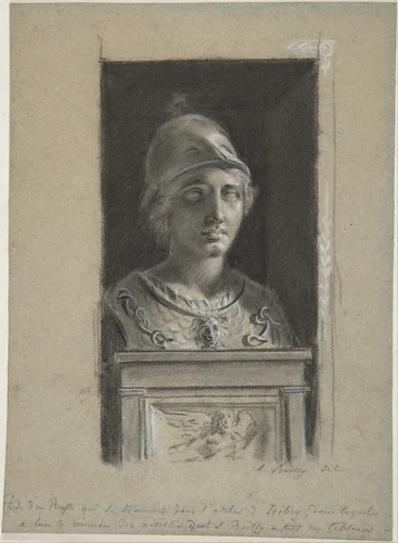 Bust of Minerva by Louis-Léopold Boilly, drawing, 1793-1803