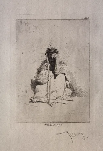 Beggar by Mariano Fortuny, print, 1857-1867