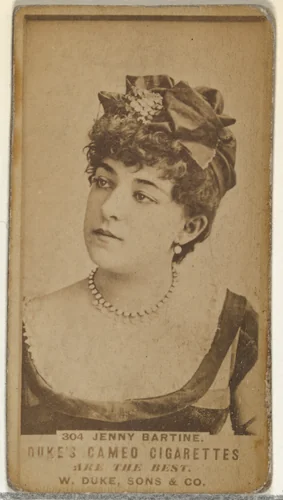 Card Number 304, Jenny Bartine, from the Actors and Actresses series (N145-5) issued by Duke Sons & Co. to promote Cameo Cigarettes by W. Duke, Sons & Co., photograph, 1880-1889