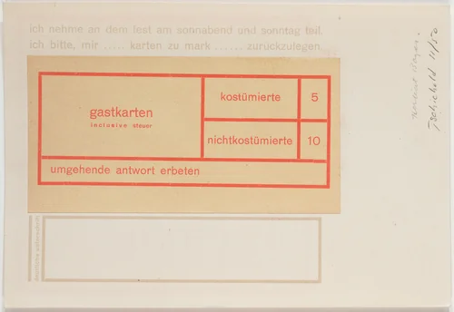 An das Bauhaus in Dessau, Mauerstrasse 36 by Herbert Bayer, design, 1926