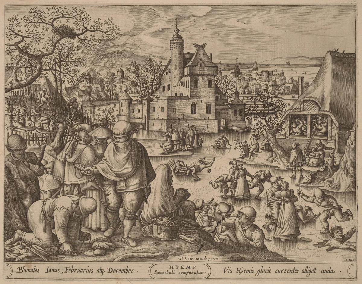Winter by Pieter van der Heyden
Hans Bol
Hieronymus Cock, print, 1570