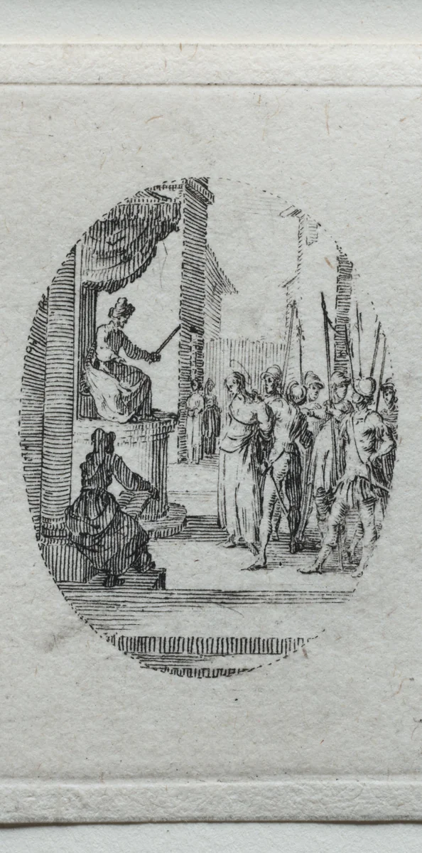 The Mysteries of the Passion: Christ before Pilate by Jacques Callot, print, 1631