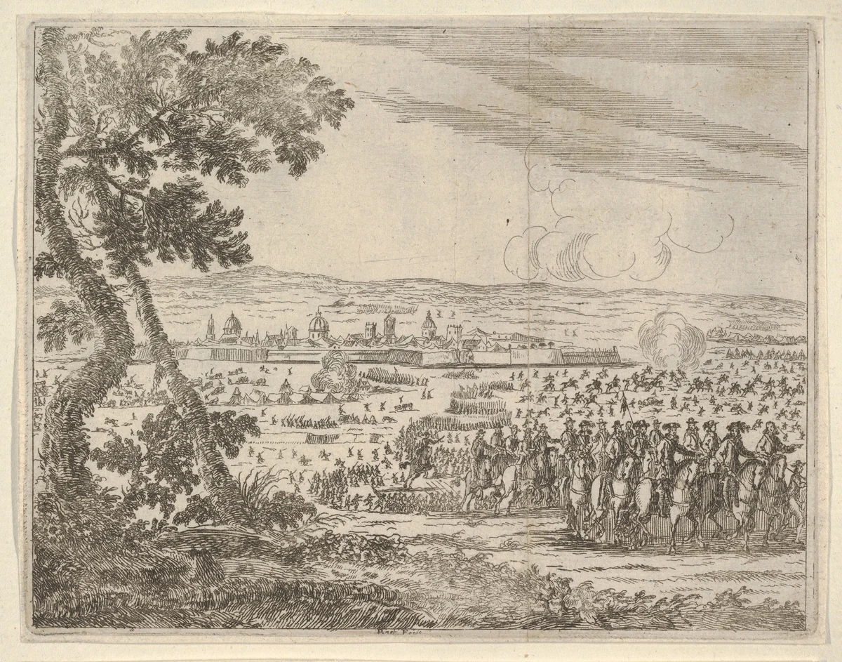 Francesco I d'Este Dissolved the Seige of Reggio, from "L'Idea di un Principe ed Eroe Cristiano in Francesco I d'Este, di Modena e Reggio Duca VIII [...]" by Bartolomeo Fenice, print, 1659
