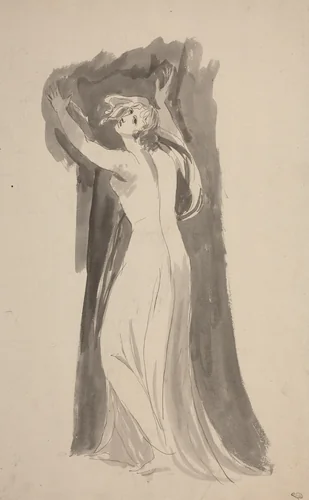 A Study of Miranda for "The Tempest" by George Romney, drawing, 1786