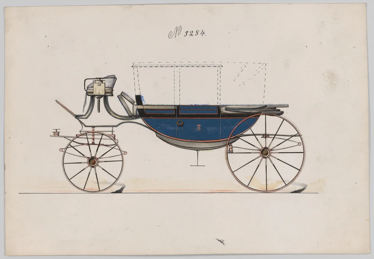 Design for Landau, No. 3284 by Brewster & Co., drawing, 1876