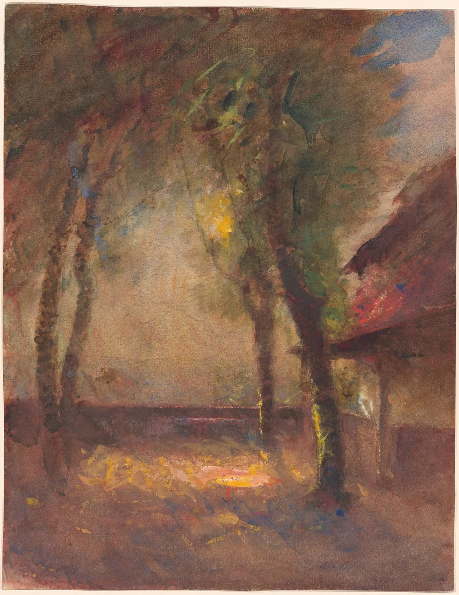 The Terrace of the Ravier House in Morestel by François-Auguste Ravier, drawing, 1814-1895