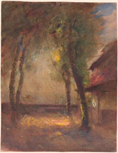 The Terrace of the Ravier House in Morestel by François-Auguste Ravier, drawing, 1814-1895