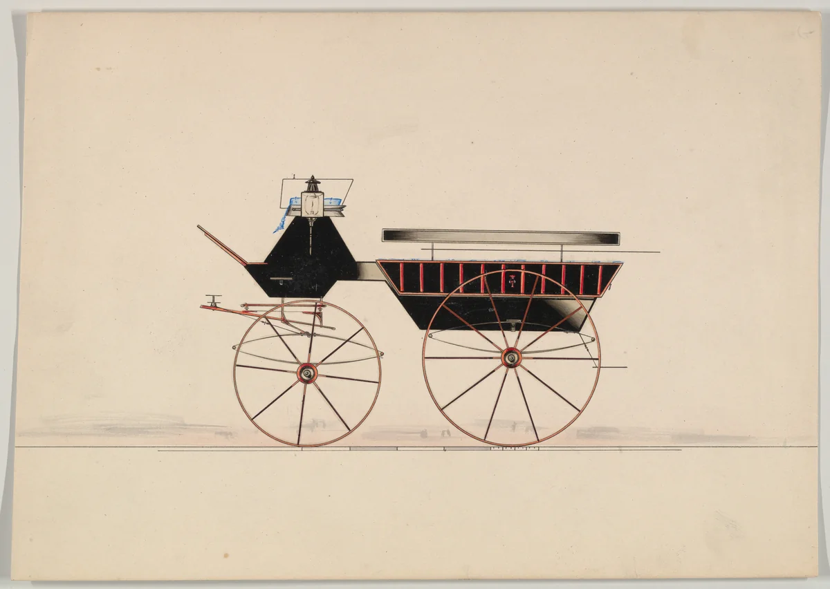 Wagonette (unnumbered) by Brewster & Co., drawing, 1850-1870