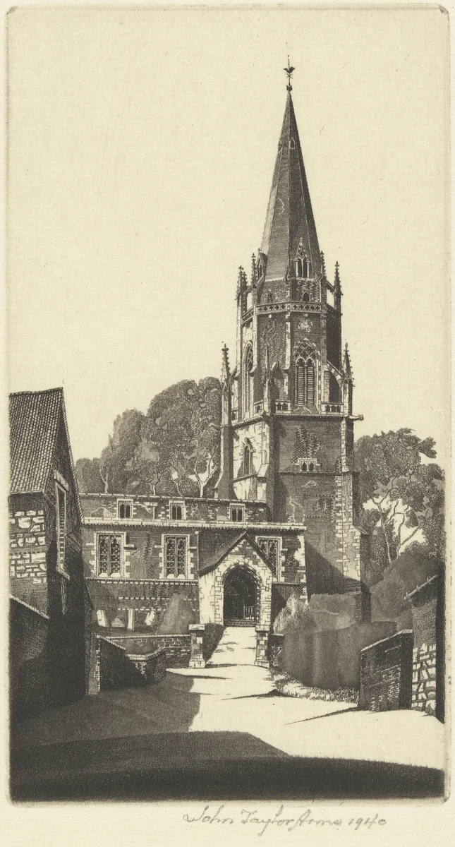 Wilby Church, Northamptonshire, England by John Taylor Arms, print, 1940