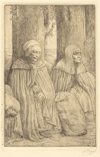 Peasants (Paysannes) by Alphonse Legros, print, 1837-1911