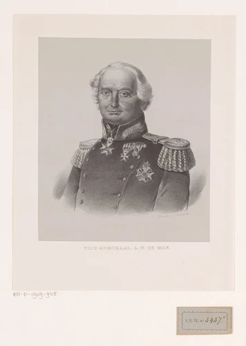 Portret van Anton Willem de Man by anonymous, print, 1836-1905