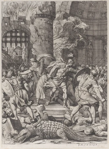 The Taking of Alexandria by Girard Audran, print, 1672-1678