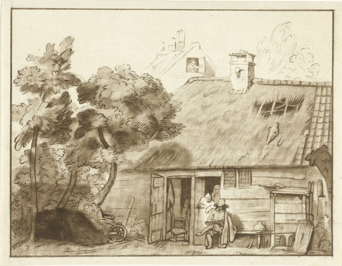 Tekenaar voor boerderij by Cornelis Ploos van Amstel, print, 1767
