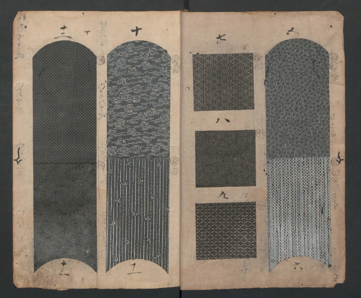 Book of Designs (Tsuchinoto shinsen Komon chō) 己新撰 小紋帳 by Unidentified Artist, book, 1635-1685