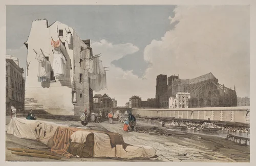 Picturesque Architecture in Paris, Ghent, Antwerp, Rouen: Nôtre Dame, Paris, from the Quai St. Bernard by Thomas Shotter Boys, other, 1839