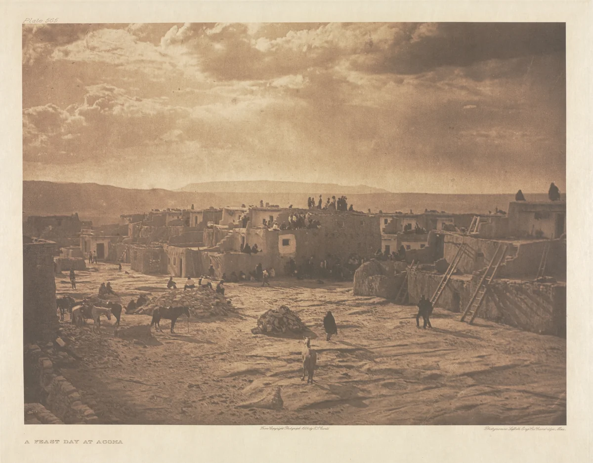 Portfolio XVI, Plate 565: A Feast Day at Acoma by Edward Curtis, other, 1904