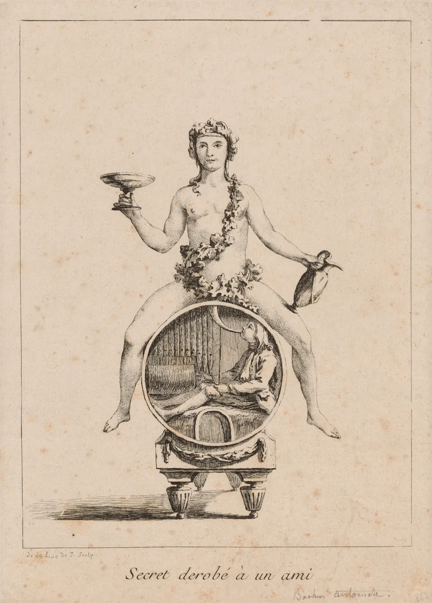 Secret derobé à un ami (Secret Stolen from a Friend) by Ange Laurent de Lalive de Jully, print, 1760-1769