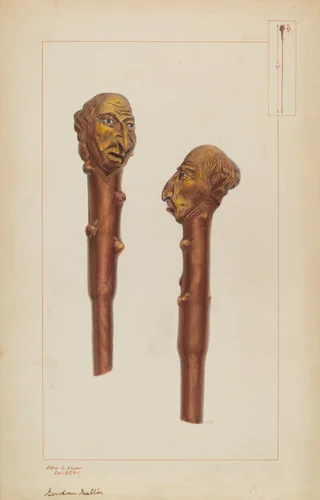 Walking Stick by Edward Loper, index of american design, 1937
