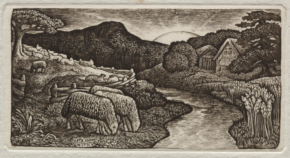 The Sheep of His Pasture by Edward Calvert, print, 1828