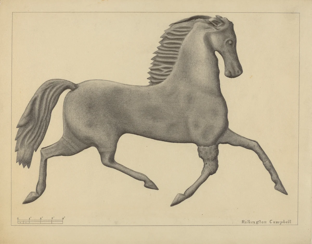 Horse Weather Vane by Rollington Campbell, index of american design, 1936