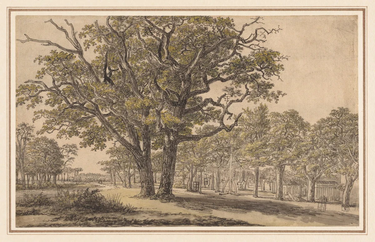 Landscape (recto) by Georges Michel, drawing, 1763-1843