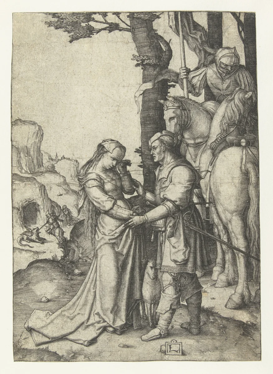 Saint George and the Princess by Unknown, print, 1506-1510