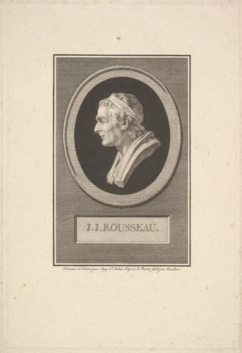 Portrait of Jean-Jacques Rousseau by Augustin de Saint-Aubin, print, 1801