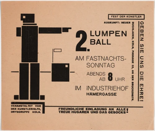 2. Lumpenball am Fastnachtssonntag im Industriehof by Franz Wilhelm Seiwert, design, 1925