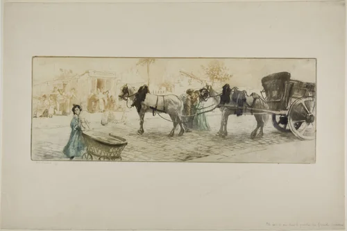 A Side Street in the Grandes Carridres Quarter by Edgar Chahine, print, 1901