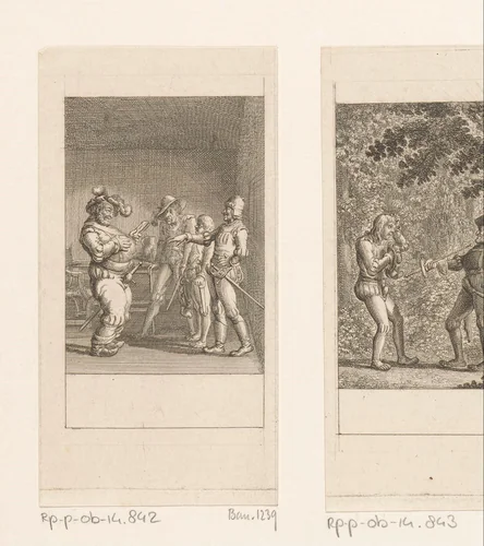 Falstaff vraagt Robin de brieven af te leveren by Daniel Nikolaus Chodowiecki, print, 1786