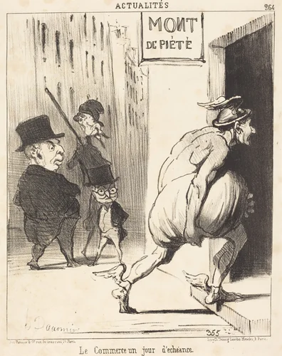Le Commerce un jour d'échéance by Honoré Daumier, print, 1851