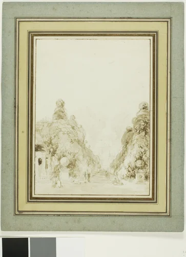 View of the Park in Saint-Cloud by Jean Honoré Fragonard, drawing, 1732-1806