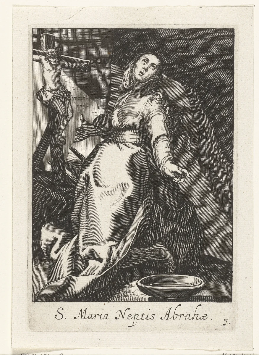 Heilige Maria als kluizenares by anonymous, print, 1590-1662