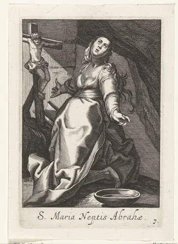 Heilige Maria als kluizenares by anonymous, print, 1590-1662
