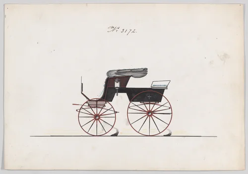 Stanhope Phaeton #3172 by Brewster & Co., drawing, 1875