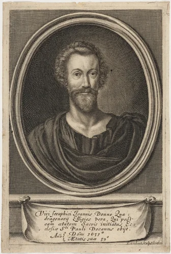 John Donne, Poet by Pierre Lombard, print, 1612-1682