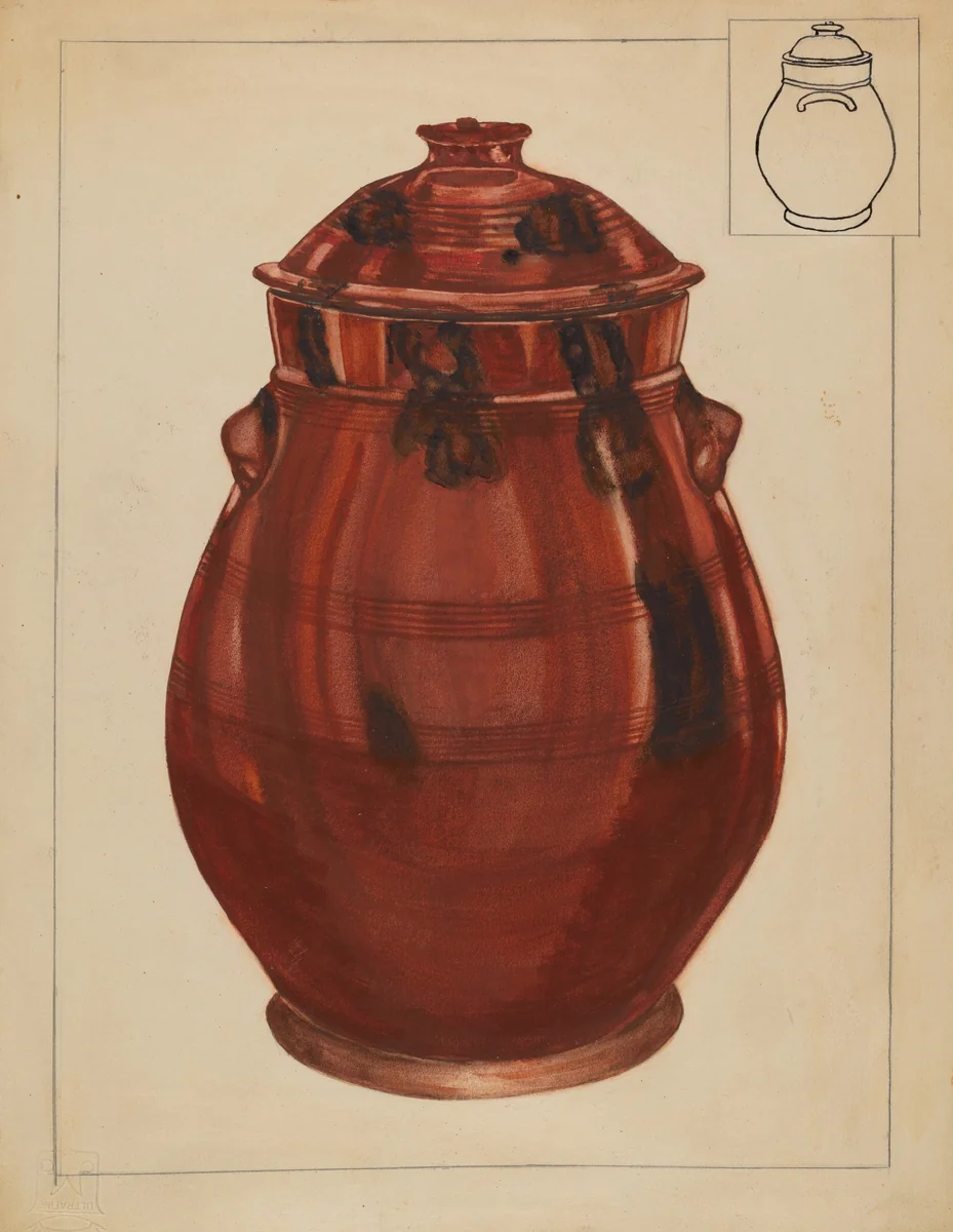 Jar with Cover by Hedwig Emanuel, index of american design, 1936