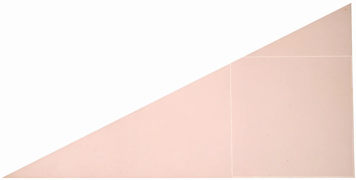 A Square Not Totally within a Triangle by Robert Mangold, painting, 1975