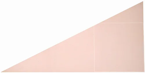 A Square Not Totally within a Triangle by Robert Mangold, painting, 1975