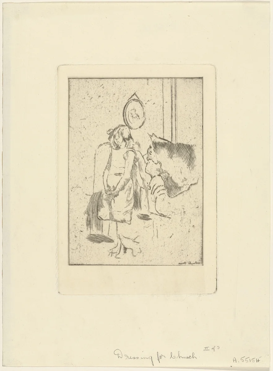 Dressing for Church by Walter Richard Sickert, print, 1910