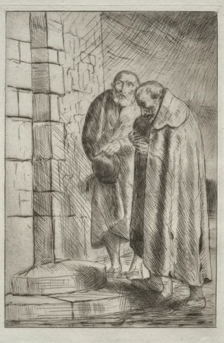 St. Pierre et St. Paul à la porte de M. Richard by Alphonse Legros, print, 1857-1911