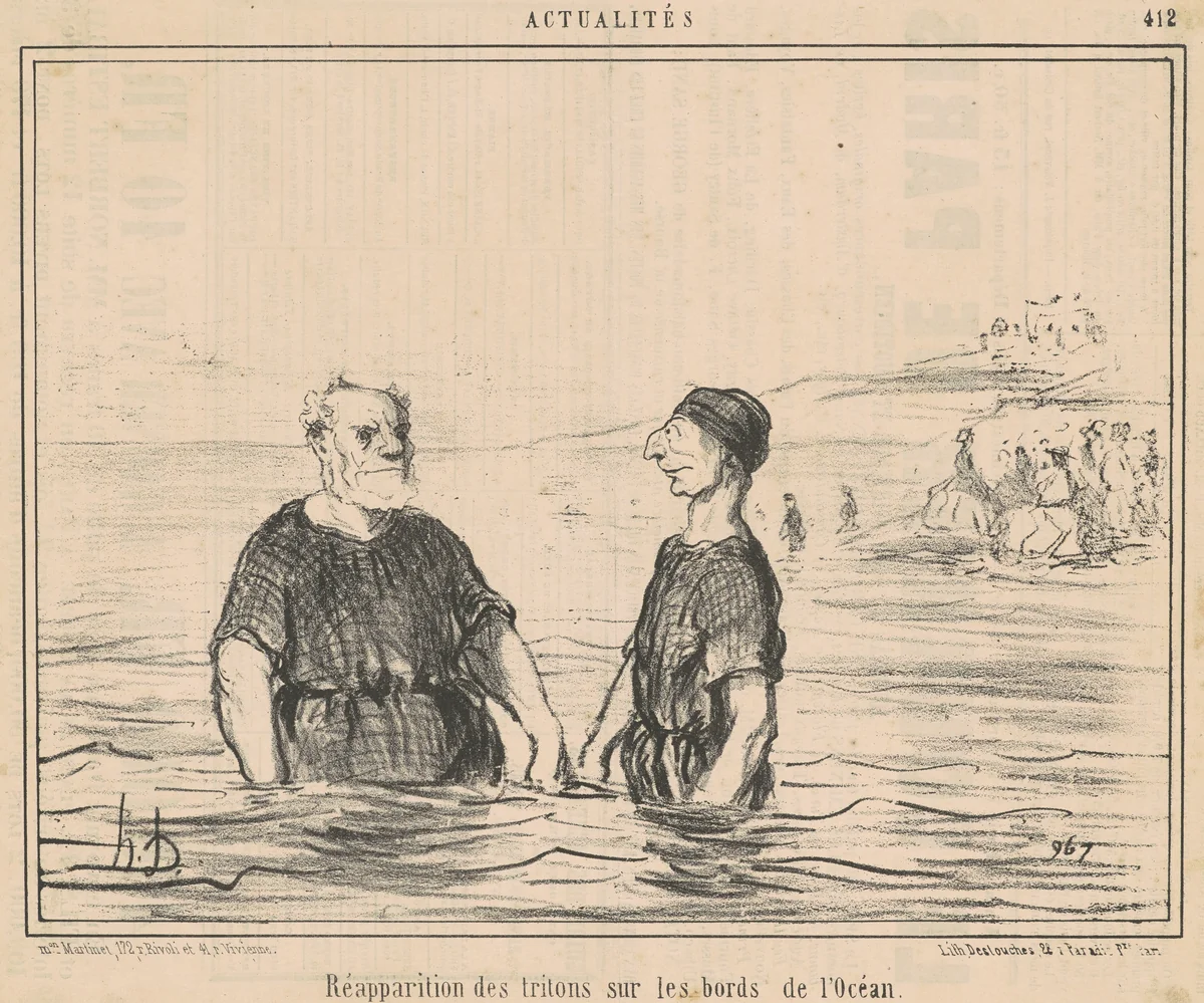 Rèapparition des tritons ... de l'océan by Honoré Daumier, print, 1857