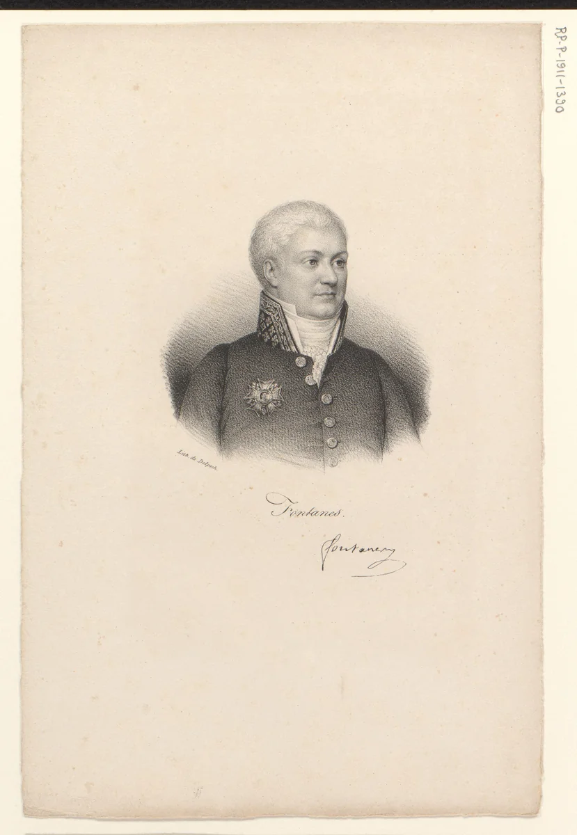 Portret van Louis de Fontanes by anonymous, print, 1818-1842
