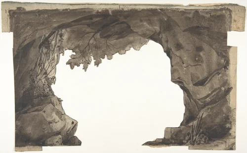 Design for a Stage Set at the Opéra, Paris by Eugène Cicéri, drawing, 1825-1890