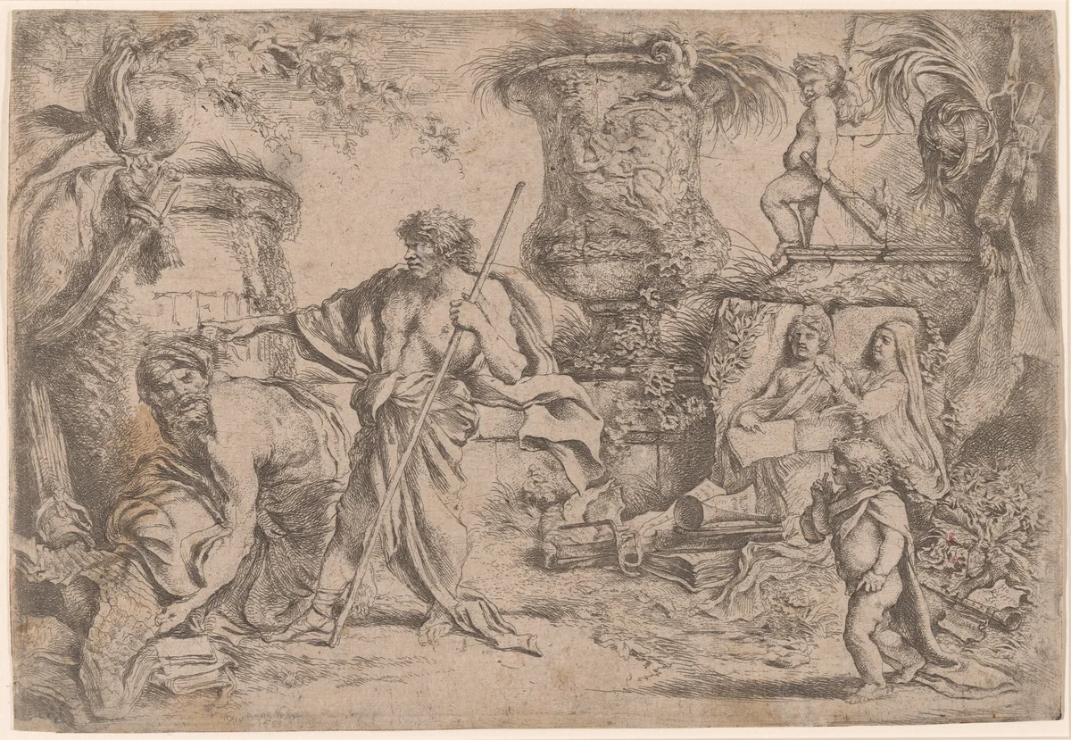 Temporalis Aeternitas [Second Version] by Giovanni Benedetto Castiglione, print, 1645
